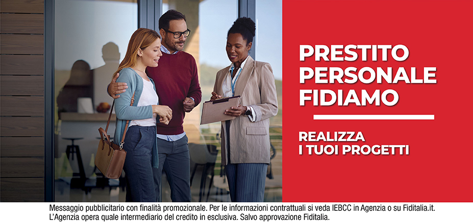 Agenzia Meet di Torkan Biagio Fiditalia | Bitonto, Bari | Prestito Personale Fidiamo - Ti aspettiamo per realizzare i tuoi progetti. Messaggio pubblicitario con finalità promozionale. Per le informazioni contrattuali si veda IEBCC in Agenzia o su Fiditalia.it. L’Agenzia opera quale intermediario del credito in esclusiva. Salvo approvazione Fiditalia.